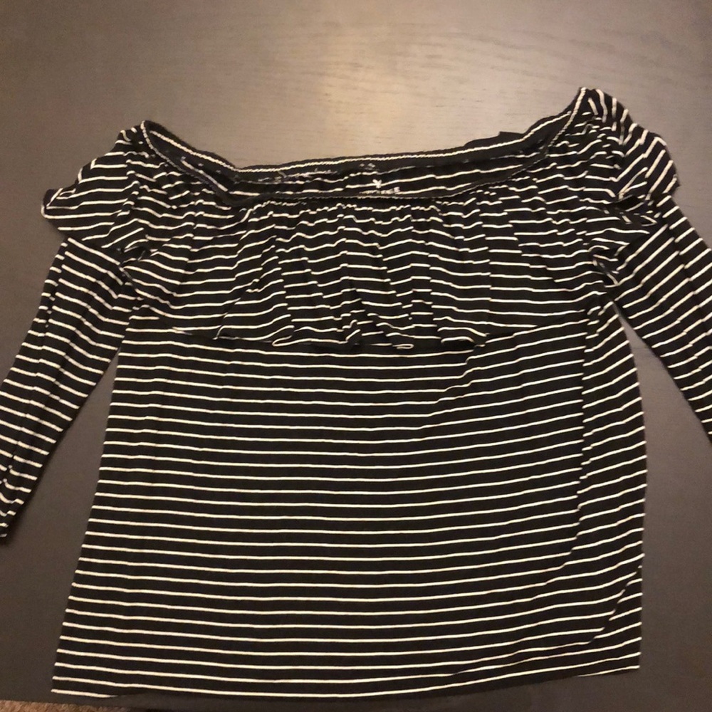 Black and White Striped American Eagle Shirt